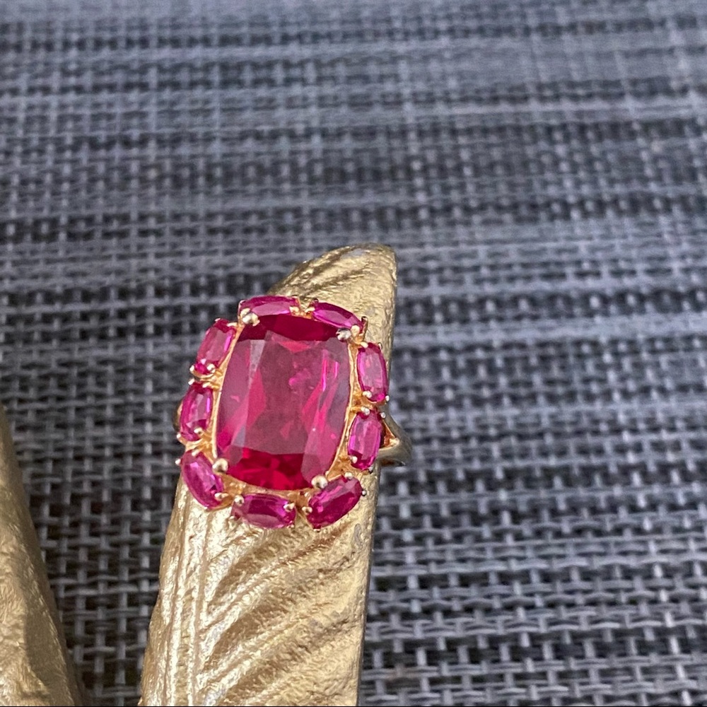 New 925 Lab Ruby Ring 8.5 - image 2